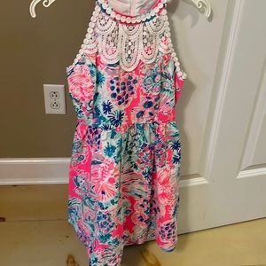 Floral Pink and Blue Kids Dress